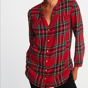 Old navy "the tunic shirt" in red plaid
